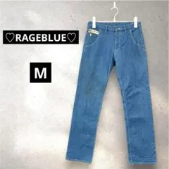 【653】レイジブルー【M】インディゴ　デニム　青　パンツ ストレート　ジーンズ