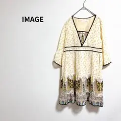 【イマージュ】 小花柄 チュニック ワンピース ペイズリー Y2K 平成レトロ
