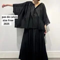 美品⁂パドカレ⁂ハーフボタンドルマンプルオーバー　チェックシアーシャツ　2025