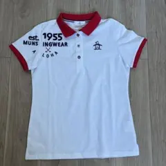 Munsingwear ポロシャツ ホワイト/レッド