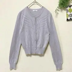 【ミルク】 ショート丈カーディガン XS～S相当 長袖 薄紫 パープルのサムネイル
