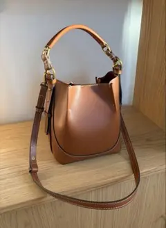 ZARA バケットバッグ ブラウン 2way