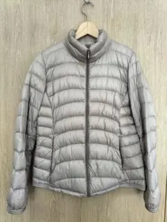 訳あり　ユニクロ　ウルトラライトダウン　ベージュ　レディースL　スタンドカラー