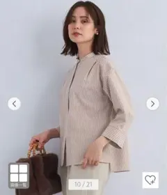 ワイド スリーブ スタンドカラー シャツ