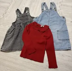 美品！nextニット、H&Mジャンパースカート３点セット！86〜92cm