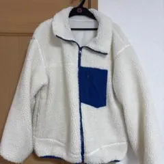 ボアジャケット　ホワイト×ブルー
