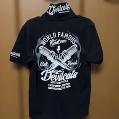 Devilcats MOTORCYCLE ポロシャツ ブラック
