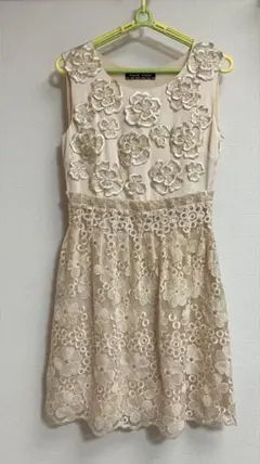 POUR VOUS ノースリーブ 花柄レース切替ワンピースのサムネイル