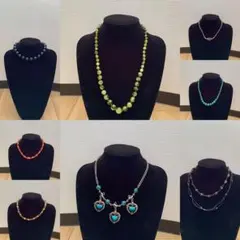 ビンテージ 天然石 ネックレス 9点セット ターコイズ 翡翠 瑪瑙