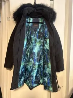 Spoom ダウンコート 総柄 黒38サイズ