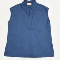 UNITED ARROWS ブラウス　ネイビー　ノースリーブ　スキッパー