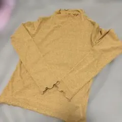 RETROGIRL シアーインナートップス 黄色 長袖 ハイネック