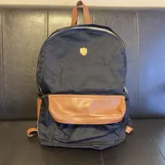 ネイビー×ブラウン リュック バックパックのサムネイル