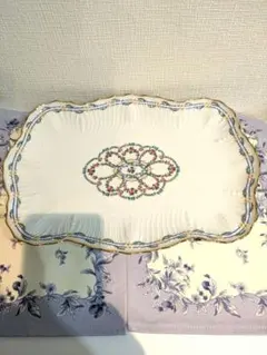 リモージュ花柄 磁器製 長方形 プレート 皿ヴィンテージ（美品）