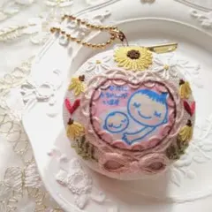 p☆マタニティマーク取外し可☆ 出産後も使える刺繍マタニティマークキーホルダー