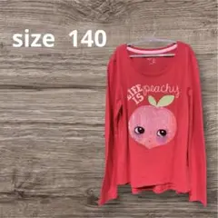 子供服GapKidsピンク スパンコールリンゴデザイン 長袖Tシャツ古着
