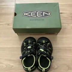 KEEN キッズ サンダル ブラック×ライムグリーン