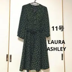 ローラアシュレイ 花柄 八分袖 ワンピース 11号サイズ