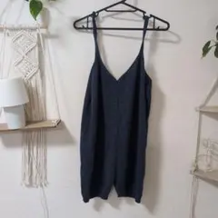 シルビアで購入　ダークブルー ニットオーバーオール　S