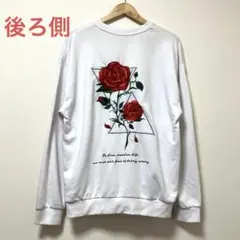 SUGGESTION サジェッション　バラ　花　刺繍　冬　春　トレーナー