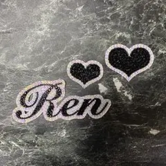 デコうちわ　デコ文字　うちわ　デコストーン　【 Ren 】 ハート