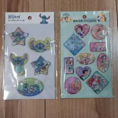 セリア　ディズニー ウォーターシール 2種セット スティッチ プリンセスのサムネイル