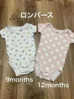 carter's 蝶と水玉ロンパース 2点セット　9ヶ月、12ヶ月位用