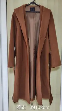 URBAN RESEARCH ROSSO フード＆ベルト付きブラウンロングコート