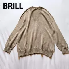 BRILL リネンコットン Vネック プルオーバー サマーニット ブラック