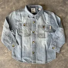 未着用★ZARA ザラベイビー キッズ デニムシャツ 長袖ブラウス 92cm