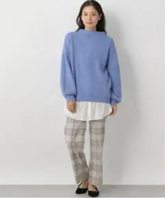 LEPSIMブルーニット長袖 フリーサイズ