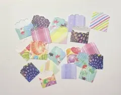 カラフル ミニミニ封筒 ポチ袋 ダイカット クラフトパンチ　No.94