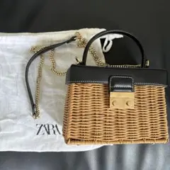 新品ZARA　ラタンミノディエールケース　カゴバック　ショルダーバッグ