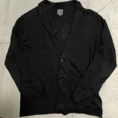 カルバンクライン ニットテーラードジャケット カーディガン 黒 薄手 麻100%