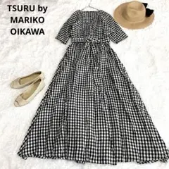 【超美品】TSURU by MARIKO OKAWA ギンガムチェックワンピース tsuru by mariko oikawaギンガムチェックカシュクールワンピ 【公式通販】