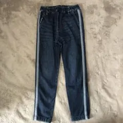 キッズ ダークブルー ストレートパンツ