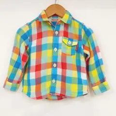 ミキハウス 長袖 シャツ チェック柄 90