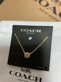 新品　ショッパー付　COACH コーチ　ゴールド ペンダント ネックレス