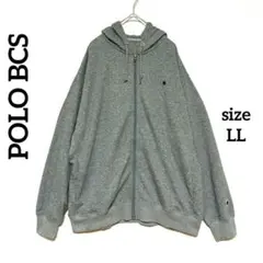 POLO BCS ポロ ジップパーカー グレー LL 刺繍ロゴ ゆるだぼ 古着