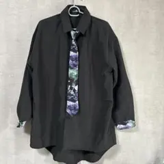 NieR CLOTHING 長袖シャツ ブラック 花柄