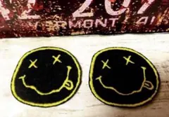 【2枚セット❣️】ニコちゃん　スマイル　アイロン　シート　ワッペン 刺繍ワッペン