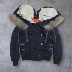 希少 AVIREX ファー付き N-2B y2k 00s 短丈 S 黒 平成初期