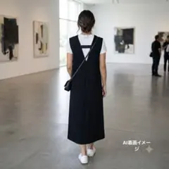 【美品】studio CLIP Vネック ノースリーブ ワンピース 黒