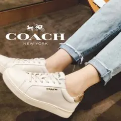 COACH レザー スニーカー 靴コーチ G4966 キャンバス コーテッド23