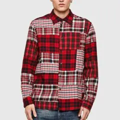 DIESEL ディーゼル バックプリント チェック柄 長袖 シャツ