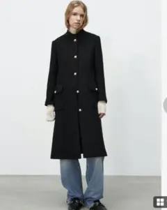 ZARA ザラ MANTECO コート 金ボタン XS ブラック