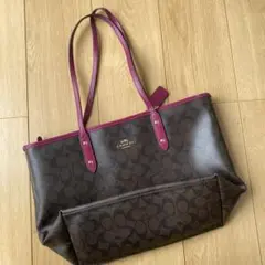 COACH トートバッグ ブラウン ピンク