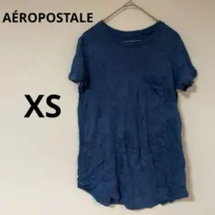 AÉROPOSTALE 【XS】ネイビー Tシャツ 青　きれいめ　半袖