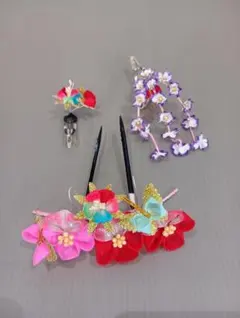 髪飾り 花モチーフ 4点セット