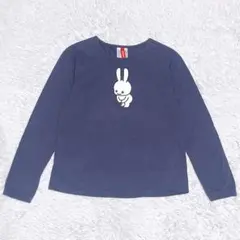 CUNE キューン うさぎ 腹痛 ロンT 長袖 Tシャツ　紺 ネイビー M 春夏のサムネイル